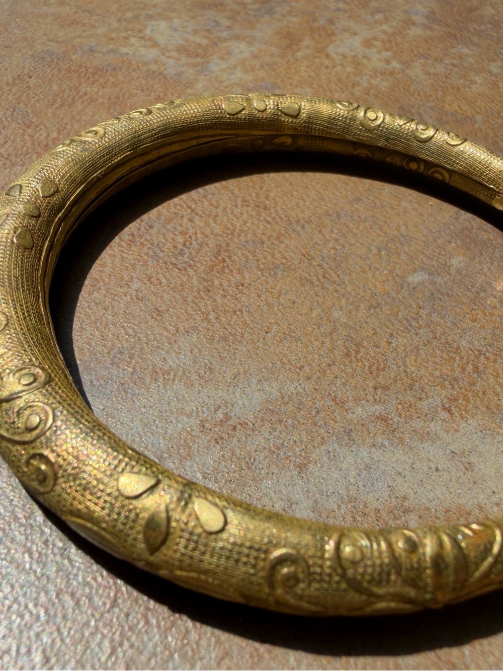 Etched Gold-Tone Bangle Bracelet